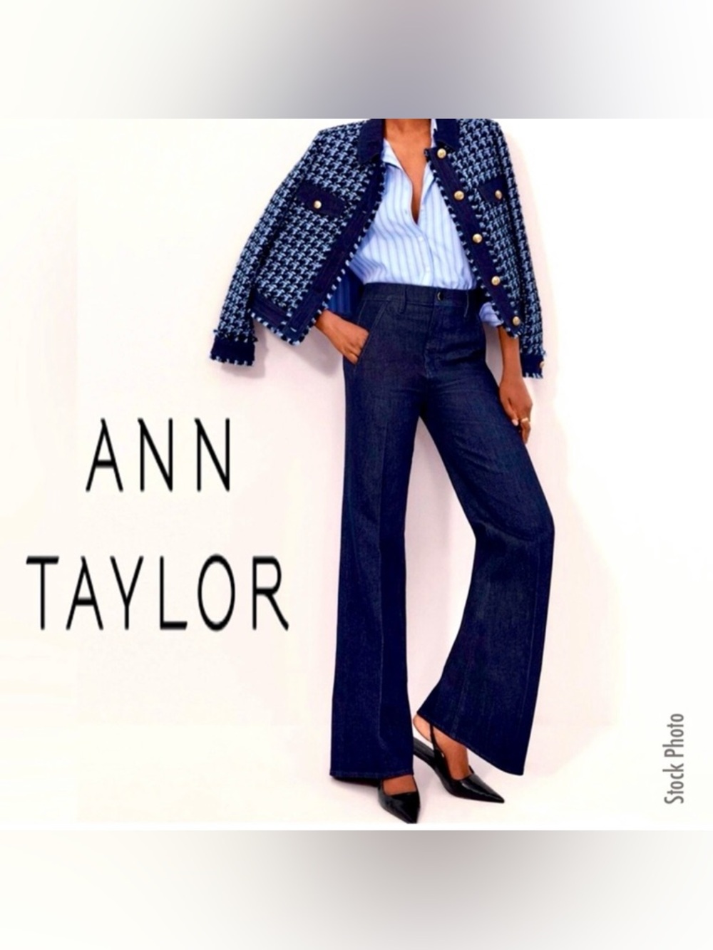 NWOT Ann Taylor The Trouser High-Rise Dark Wash Dress Jeans (10P)